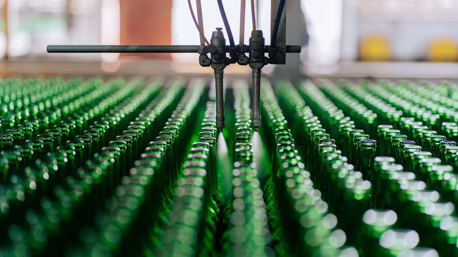Robotic arms sorting small metal fasteners into labeled trays.