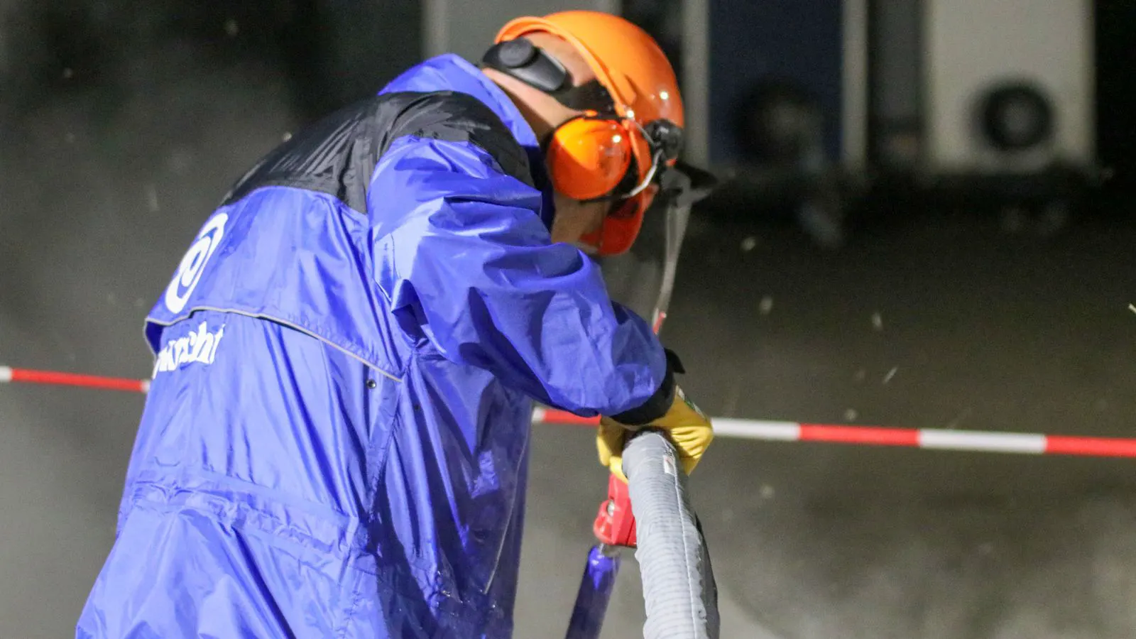 Close up of laser eye protection glasses and safety gear on a workbench