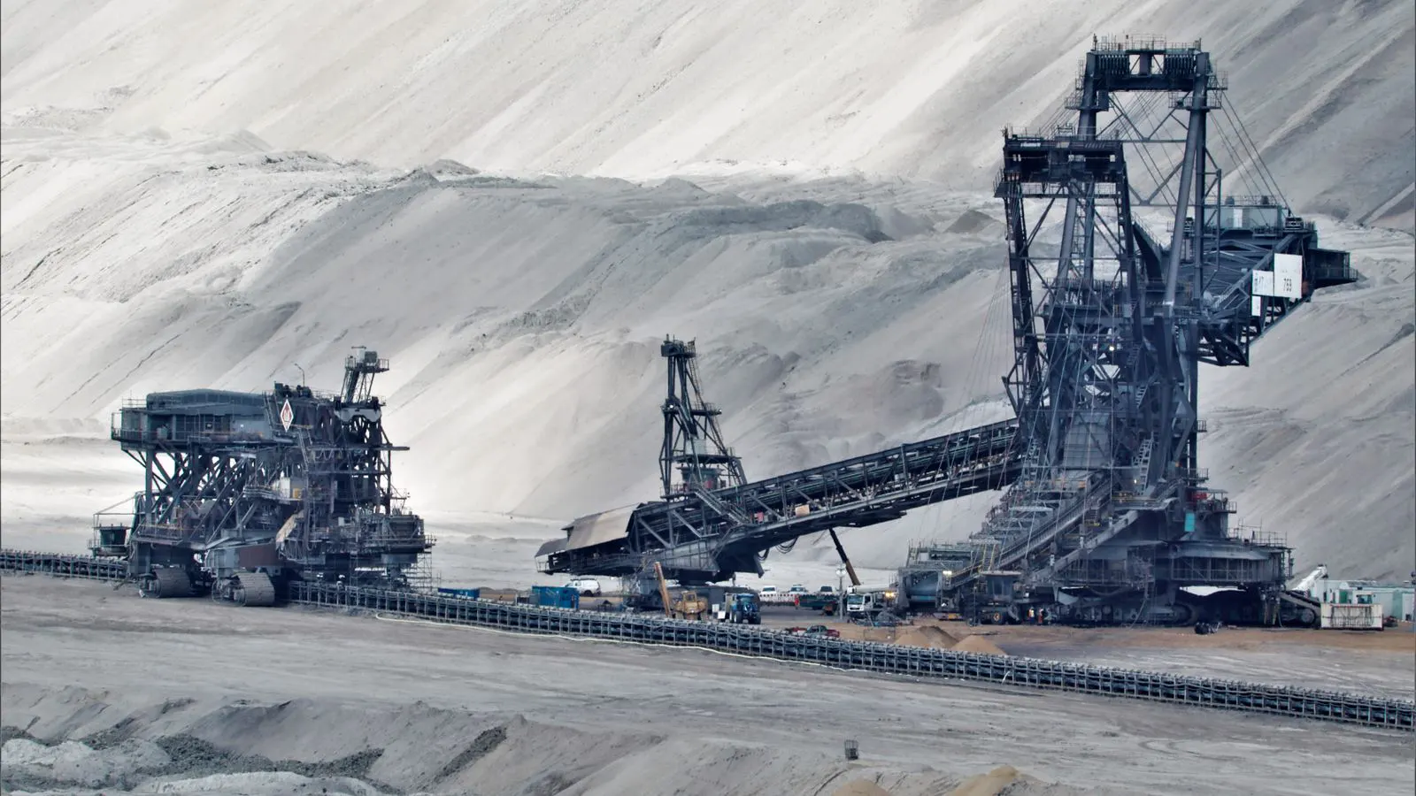 A large gyratory crusher installed in a mining facility