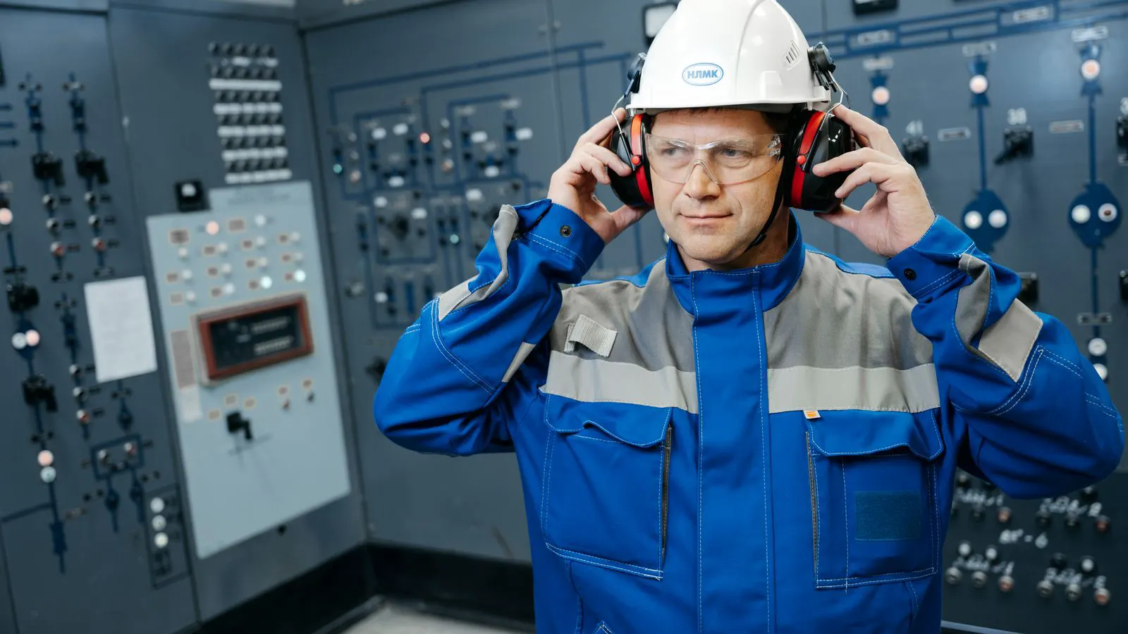 A view of industrial switchgear panels in a power facility
