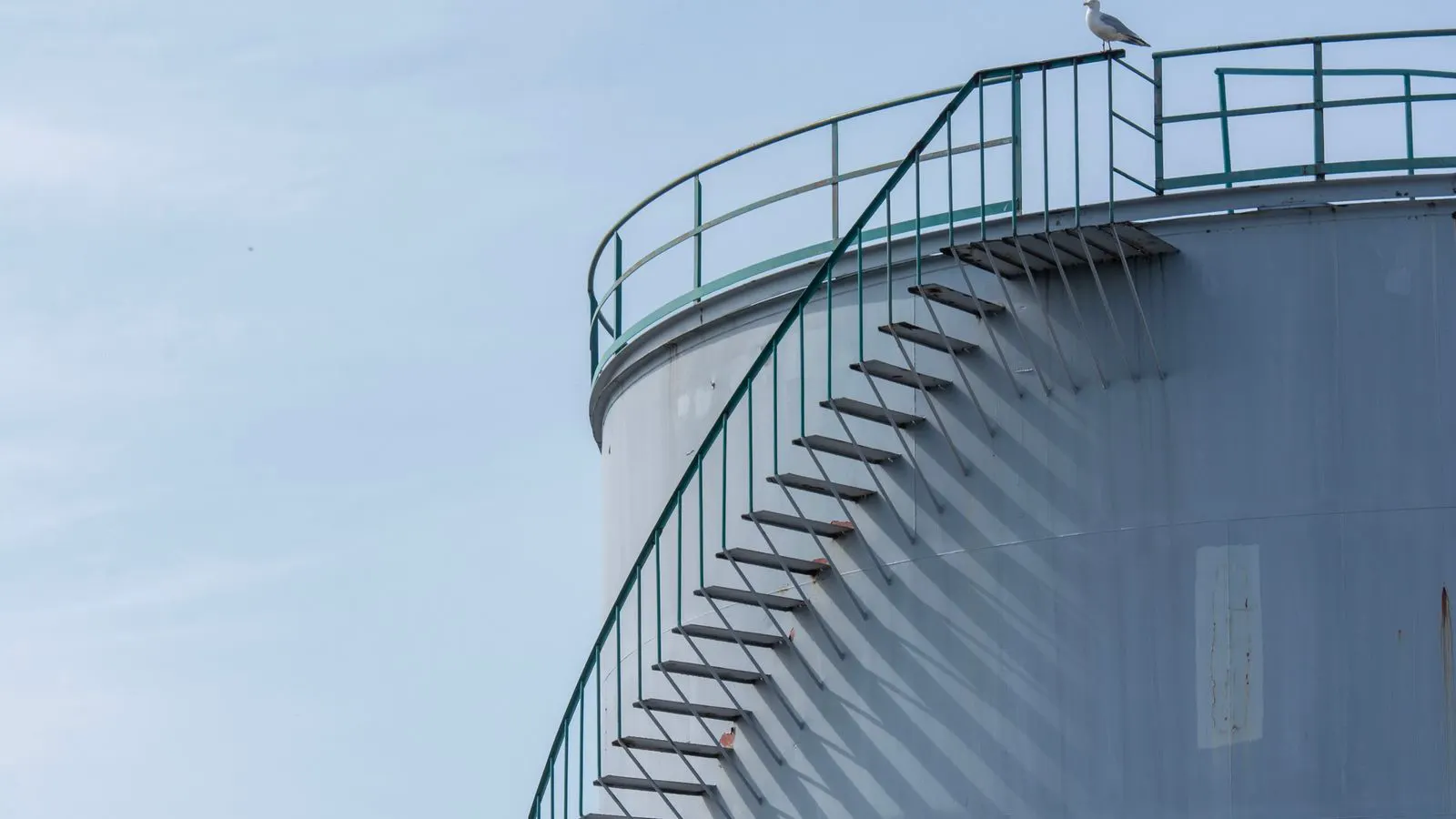Industrial chemical storage tank in a facility