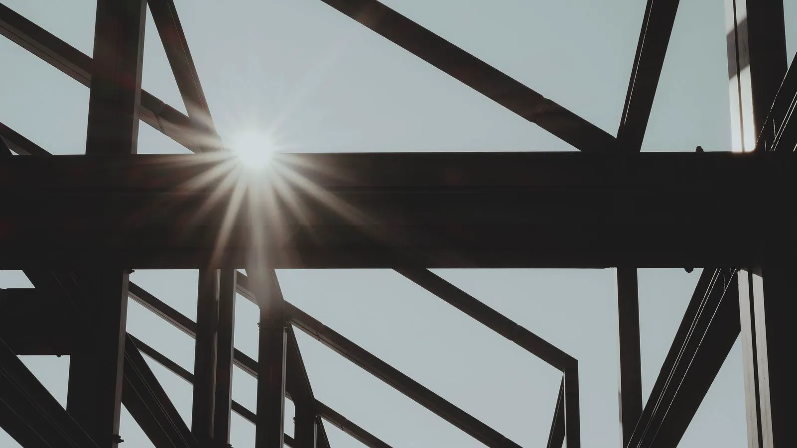 Protective industrial coating on a large steel structural member.
