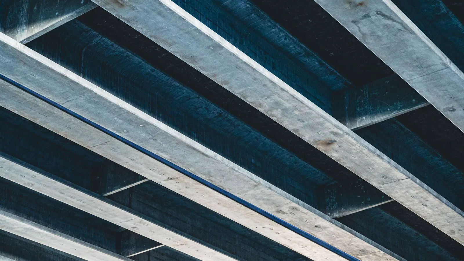 Close view of a coated steel structural beam