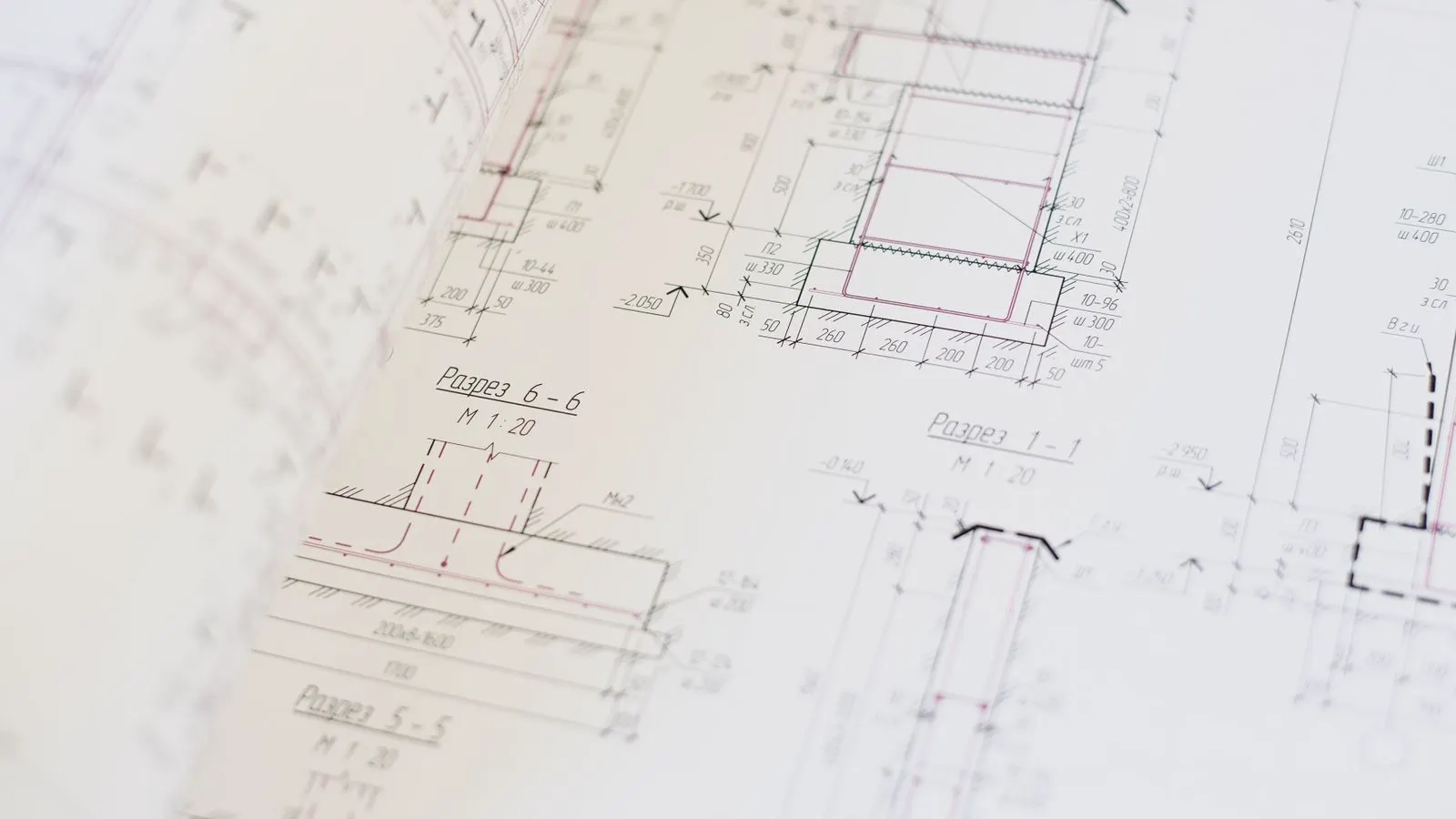 Engineering blueprint showing steel frame connections and dimensions