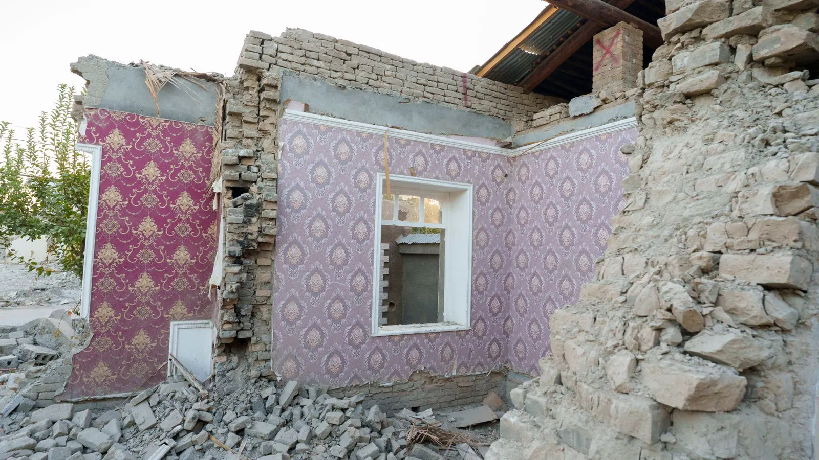 Cross section of a modular wall panel showing insulation layers