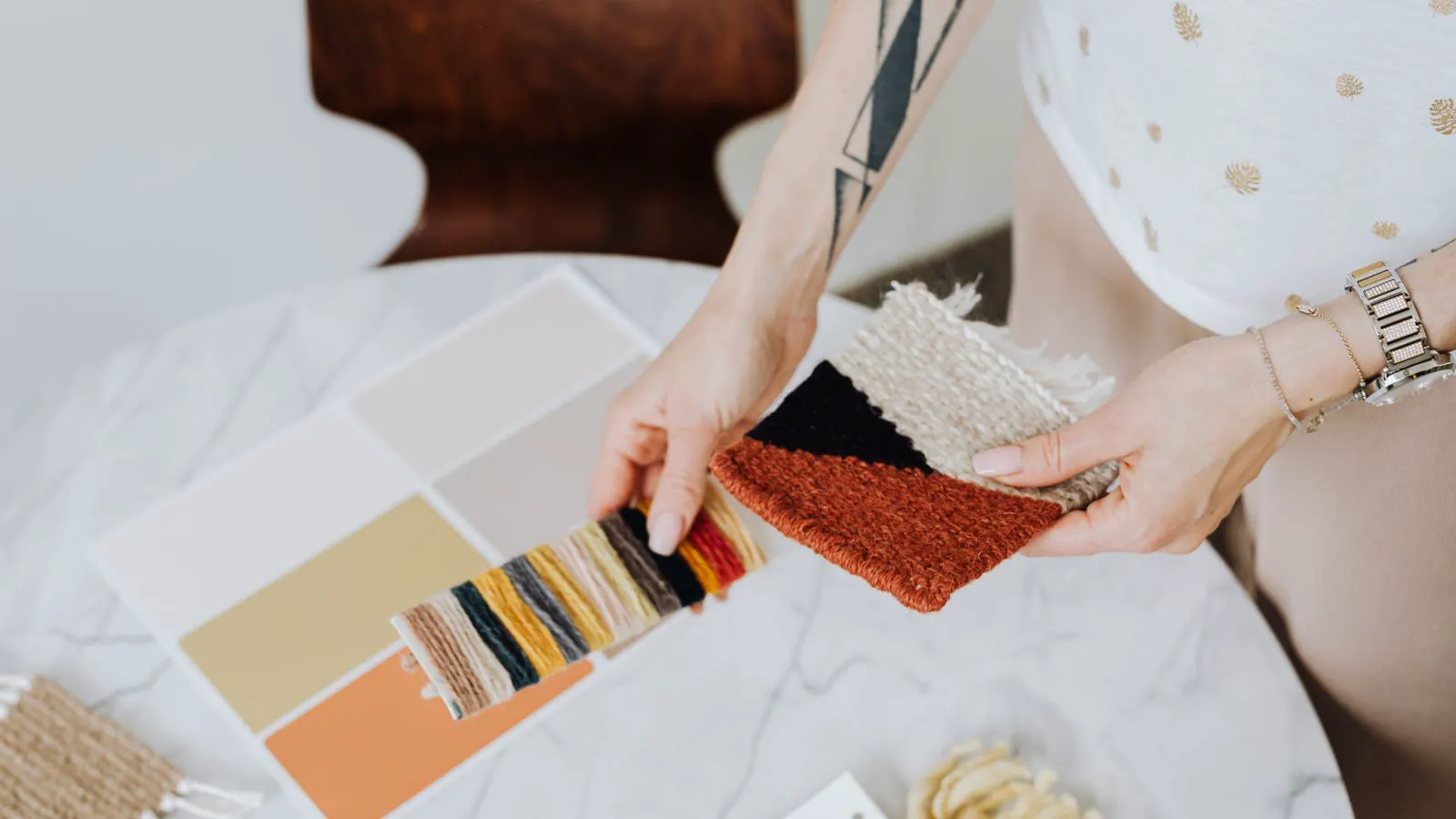 Close up of nonwoven fabric samples showing fiber texture