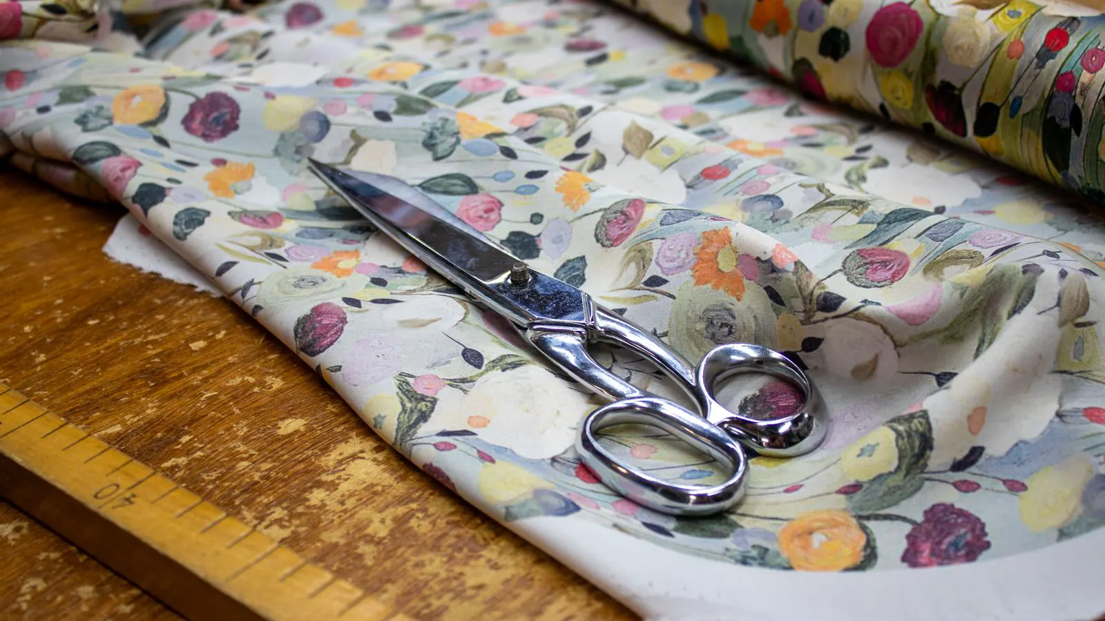 Close up of cotton fabric samples on a quality inspection table