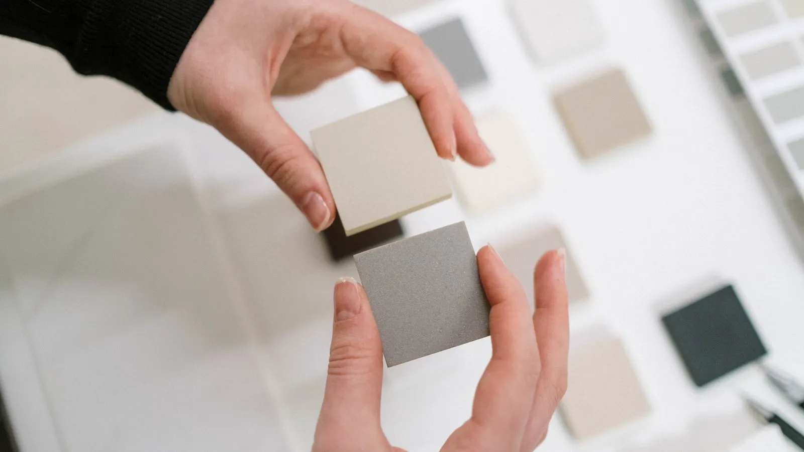 Close up of EVA and PU foam blocks on a workbench