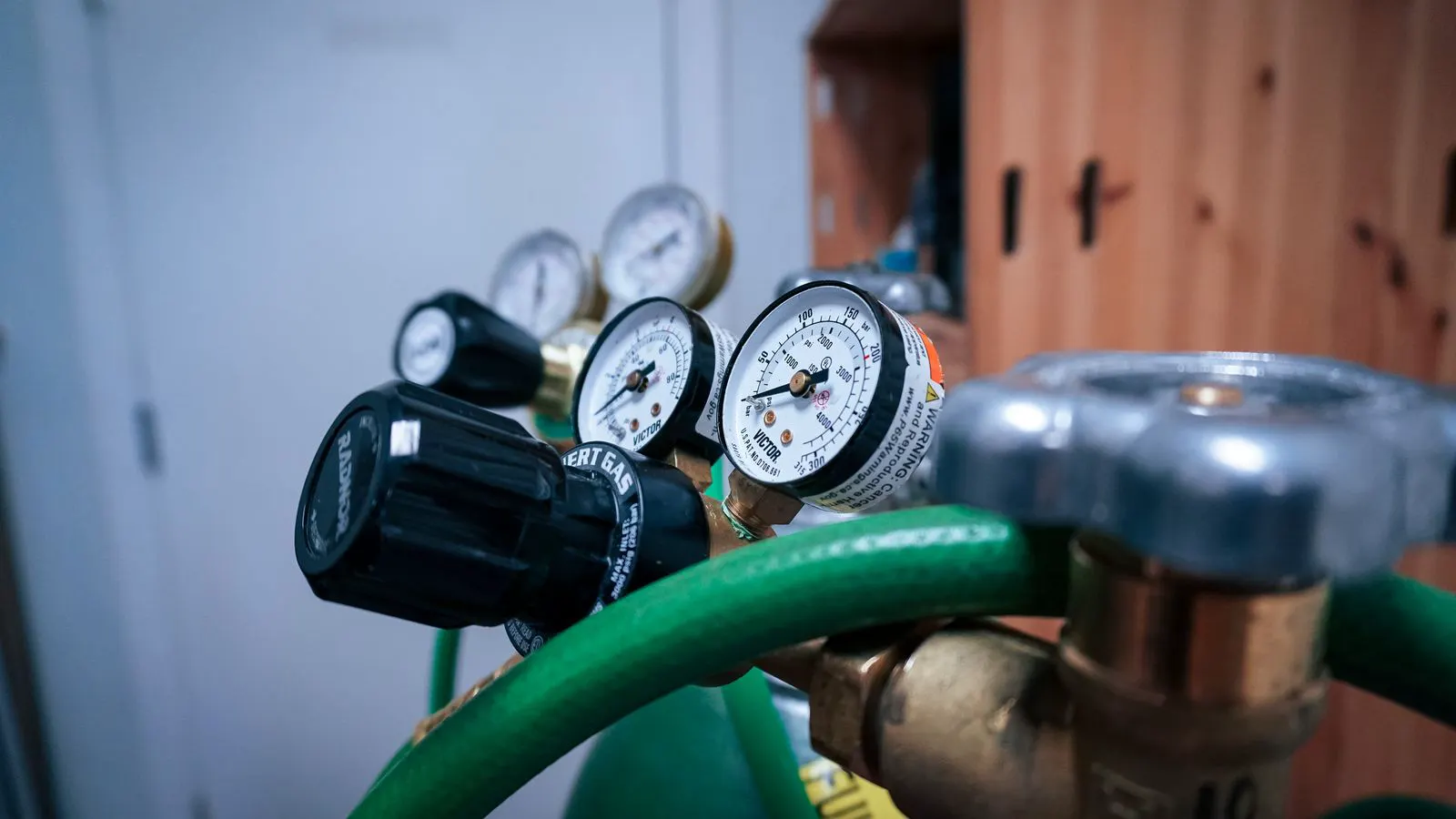 A gas chromatograph column being installed into a carrier gas line