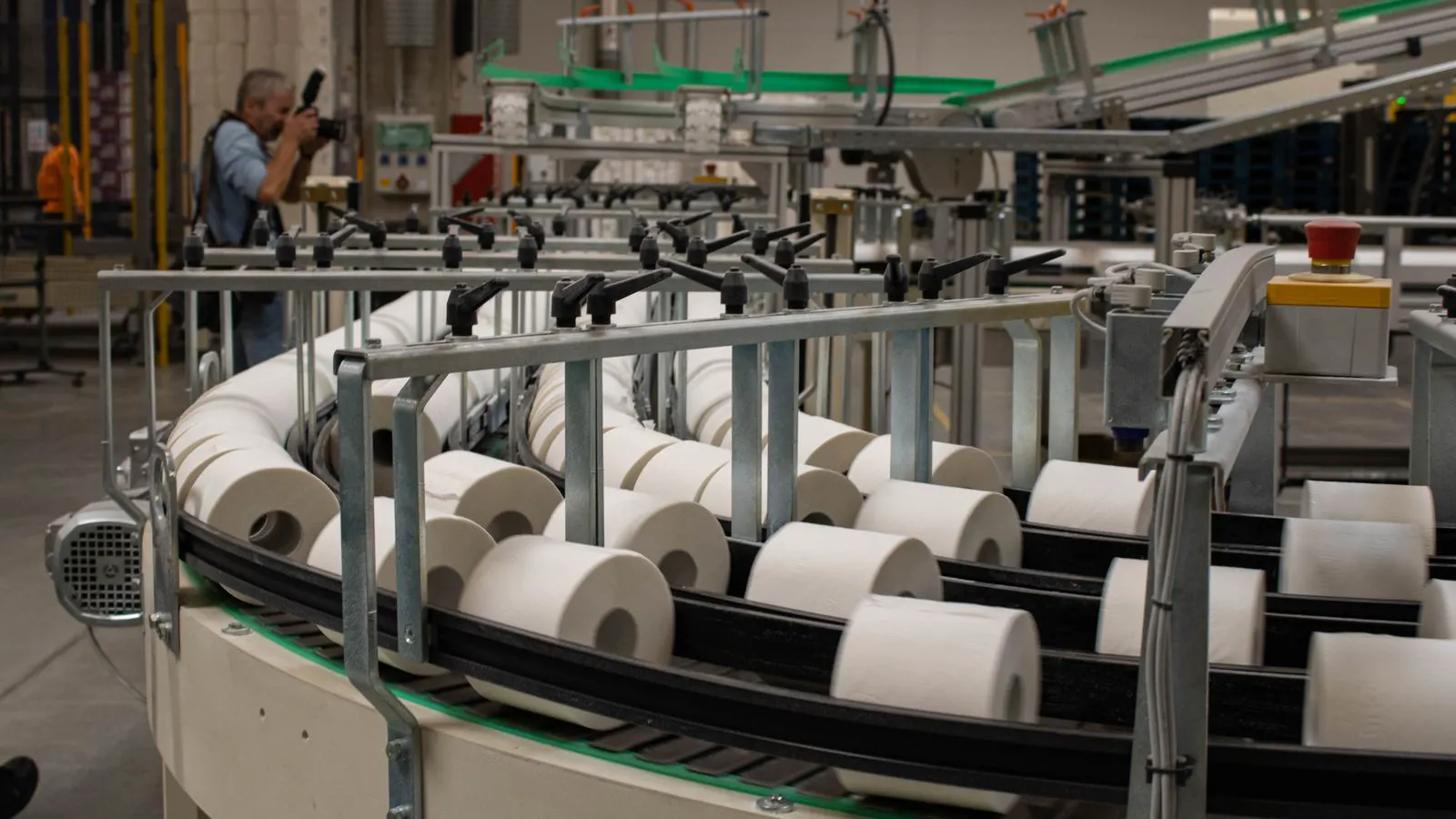 A clean factory line with cosmetic fill stations