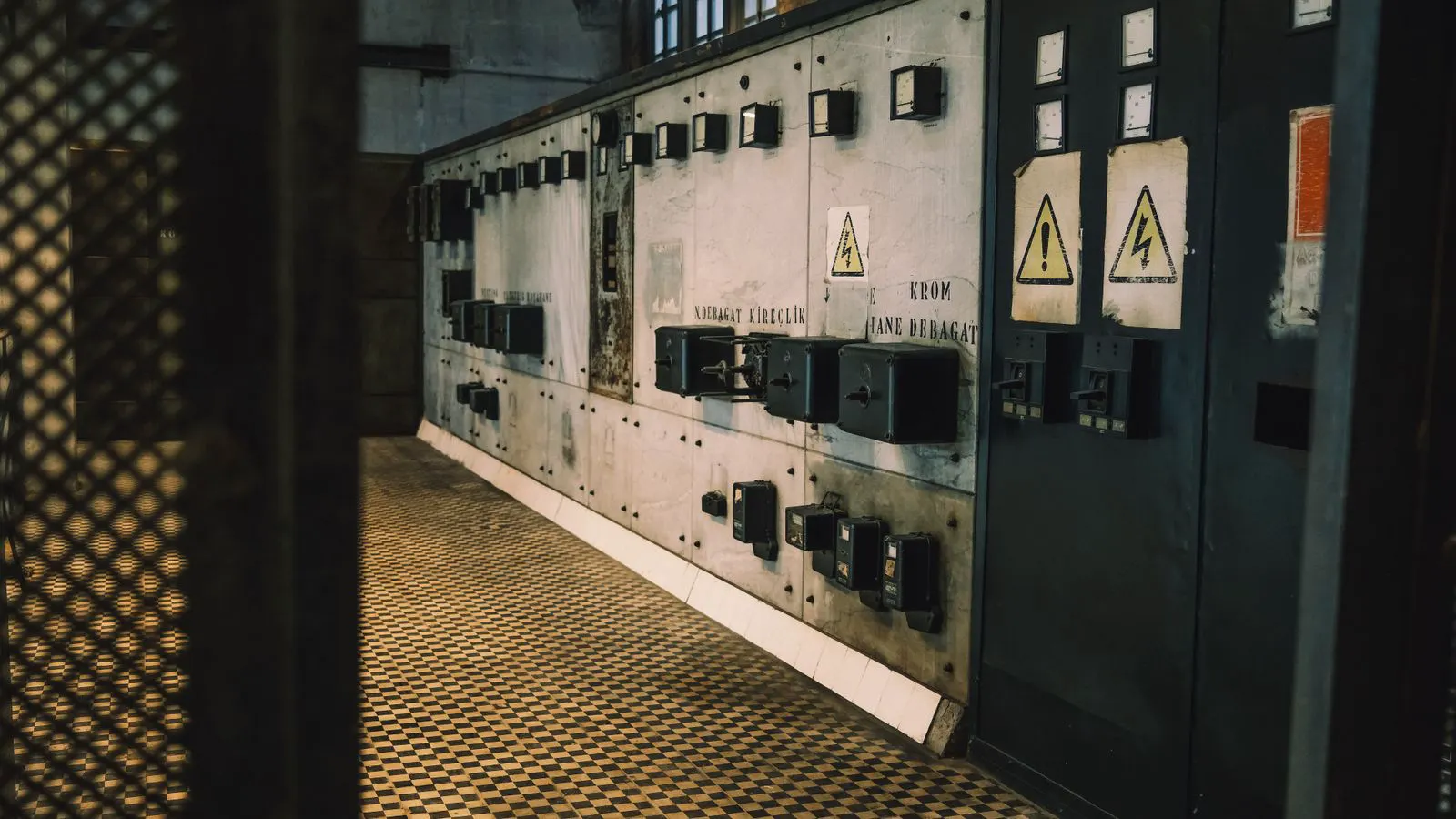 A large industrial air compressor unit in a plant facility