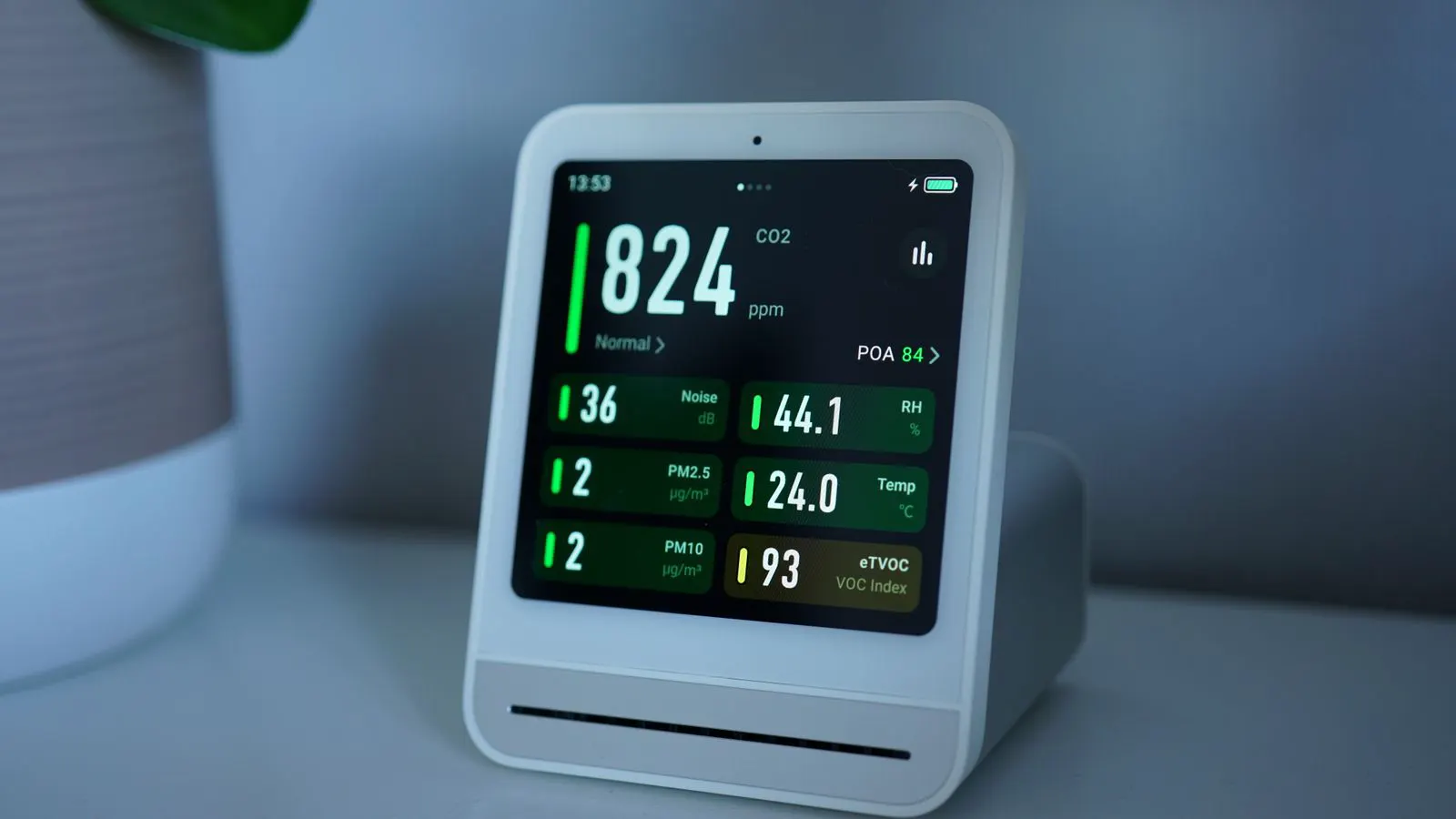 A digital display on an industrial air compressor control panel