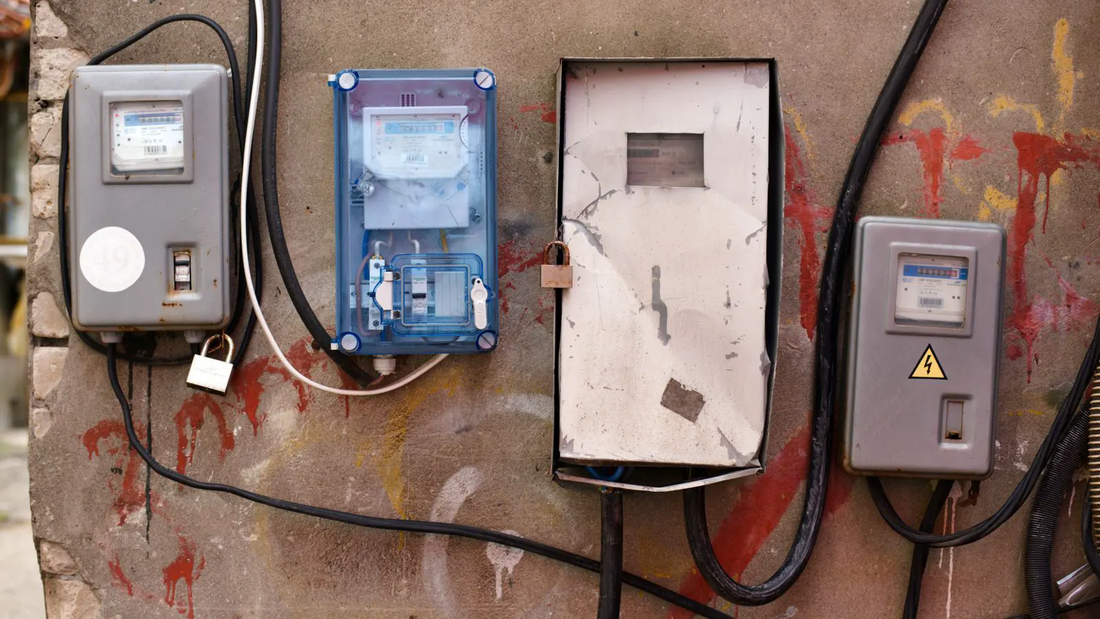 Utility connections on an injection molding machine in a factory