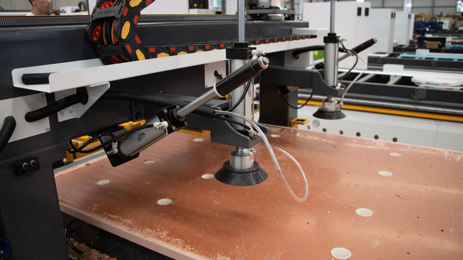 Technician checking a cnc spindle in a workshop