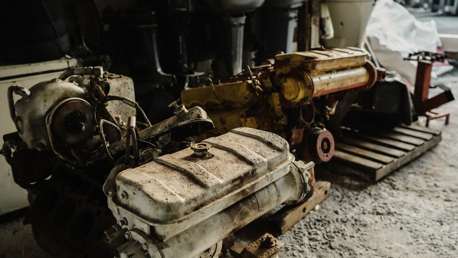 A used CNC router machine on a factory floor