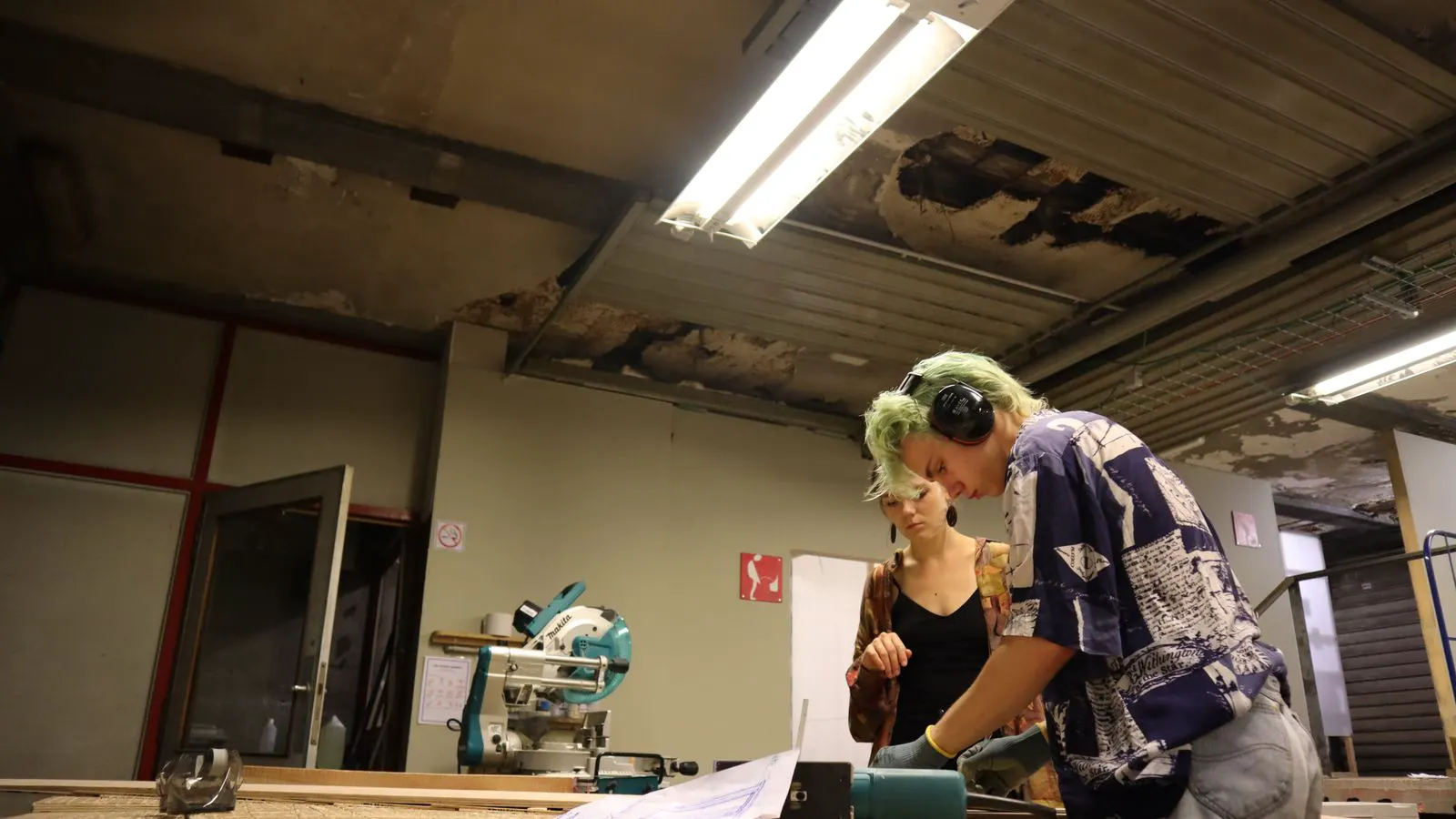 A CNC router table sitting on a factory floor