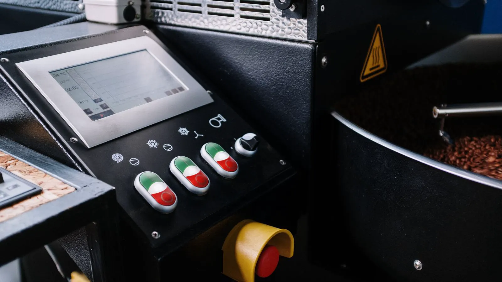A panel edge passing through an edge banding machine with adhesive and trim visible.