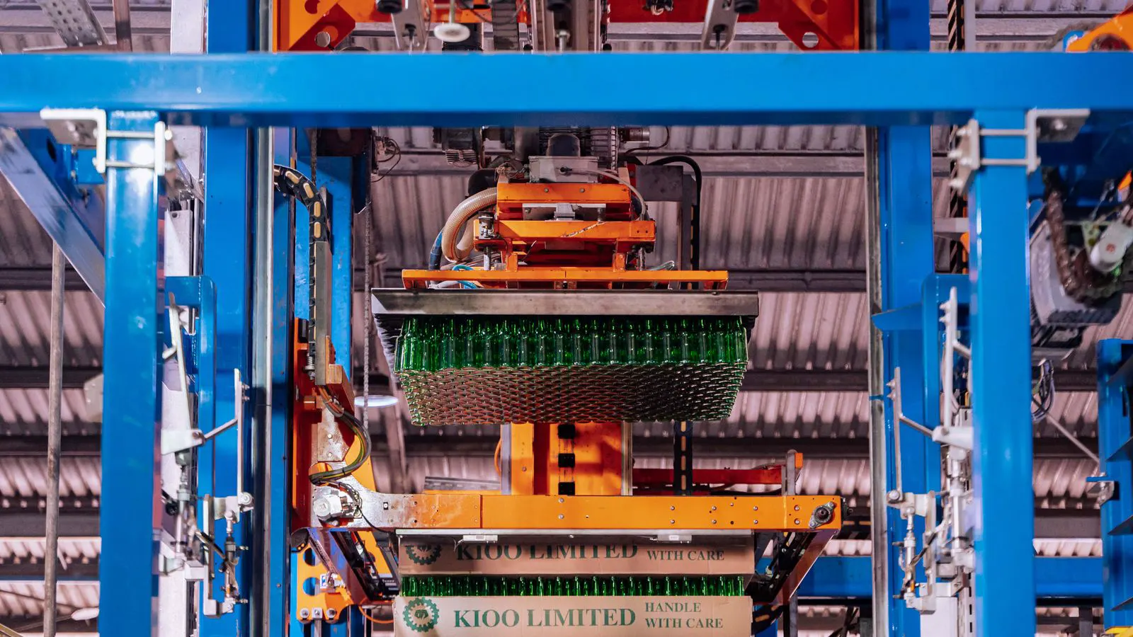 A close-up view of a sensor unit mounted on a robotic arm.
