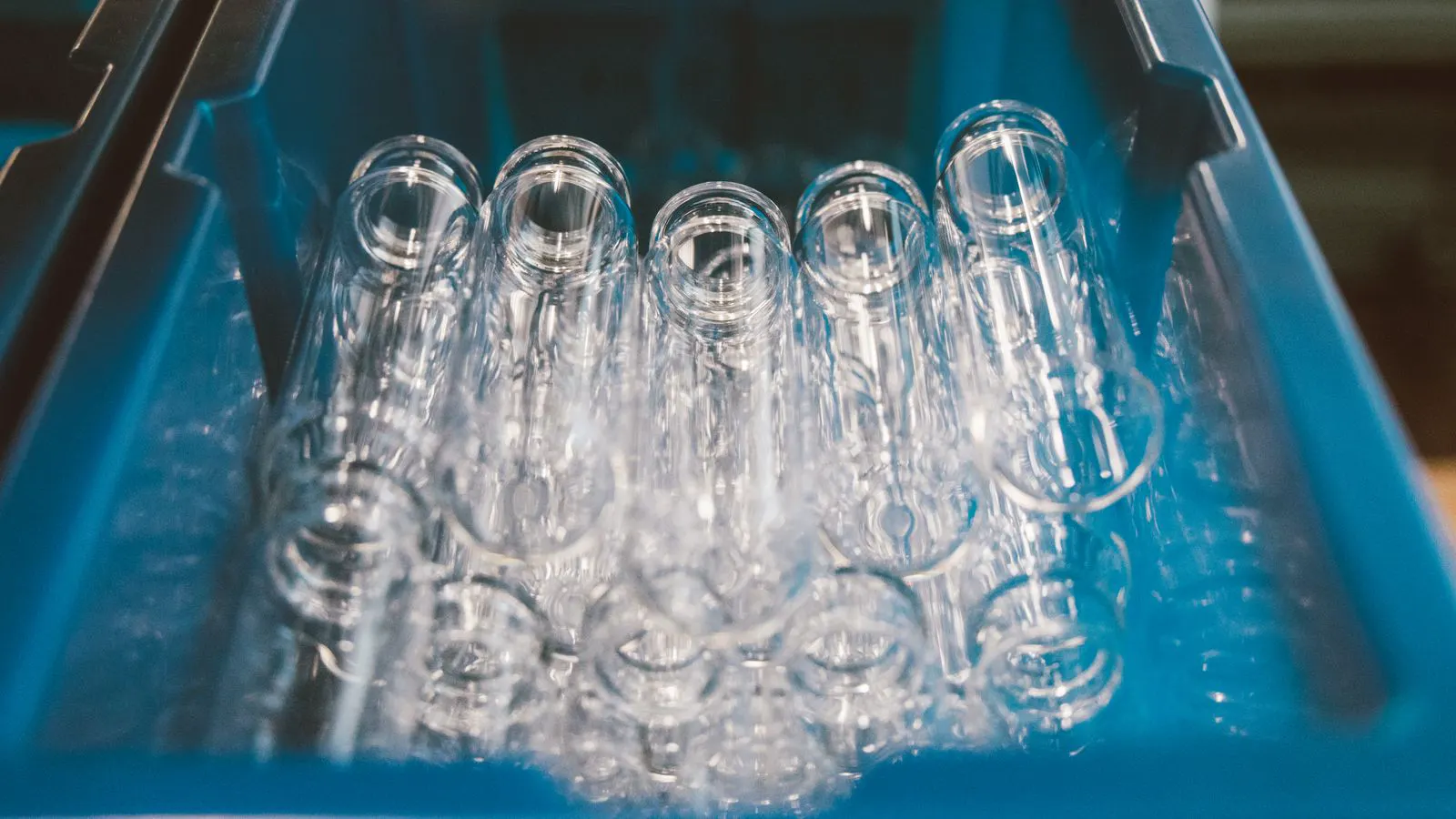 Close up view of a plastic injection mold in a factory