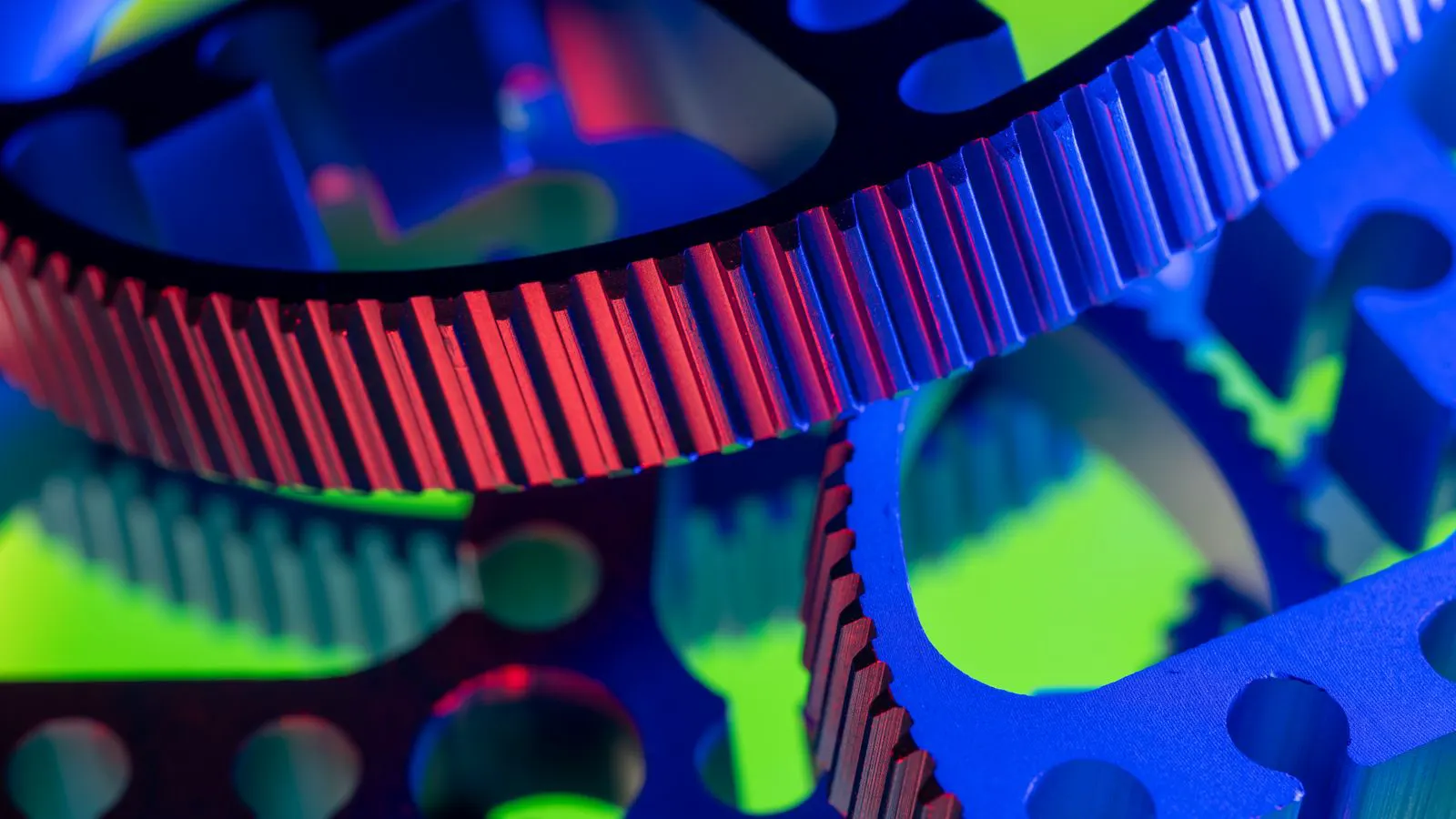 Close up of a multi material injection molding machine cavity