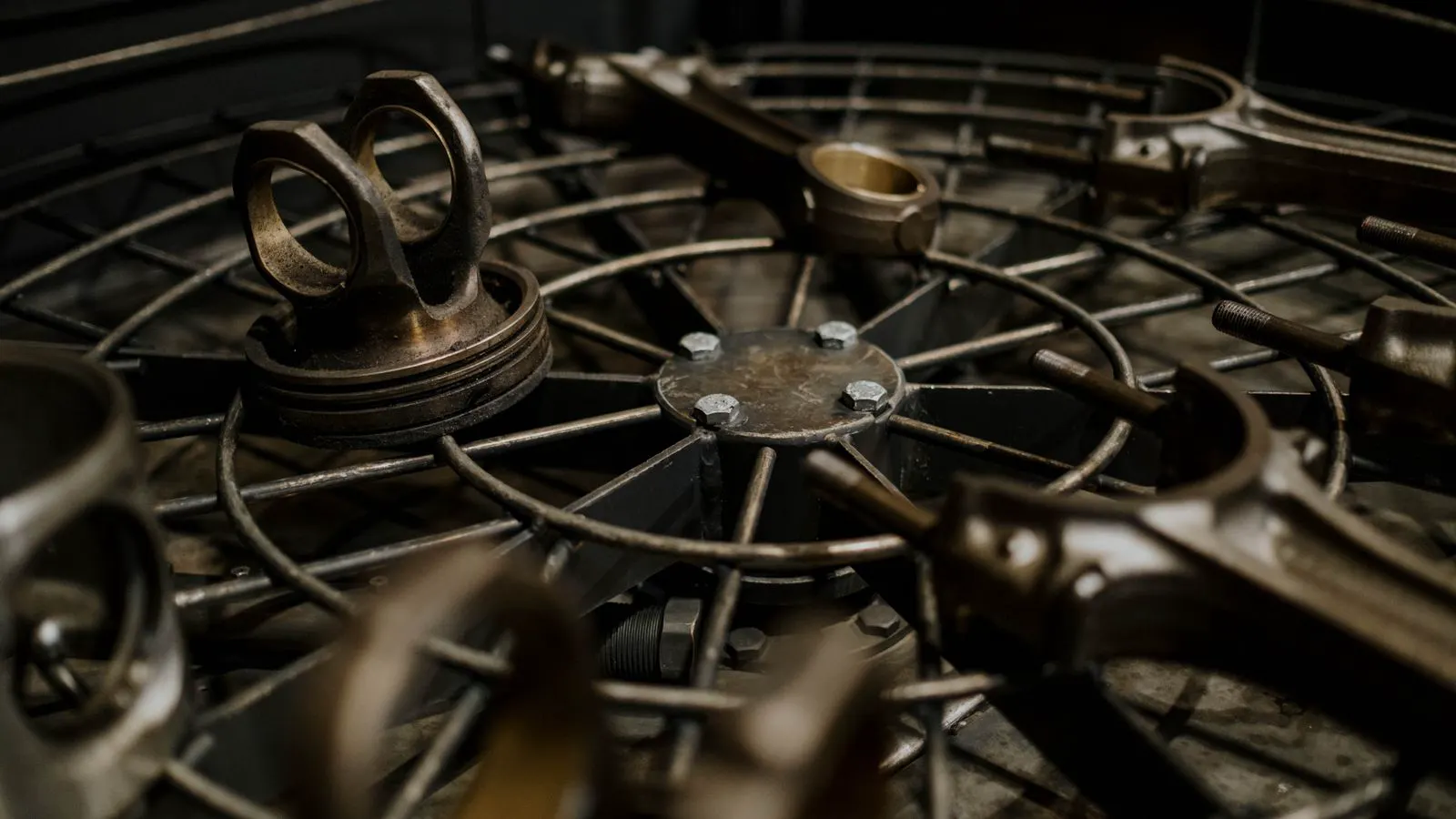 Close-up view of a metal casting mold showing texture