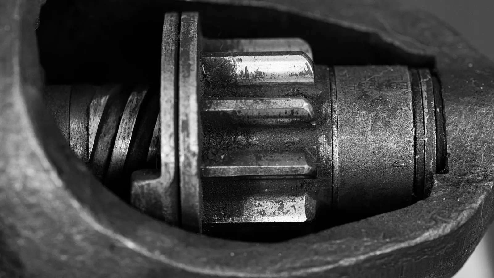 Close up of a metal stamping die punch tip